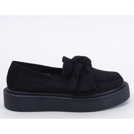 Tempelton Mocassins en daim noir avec nœud le noir 3