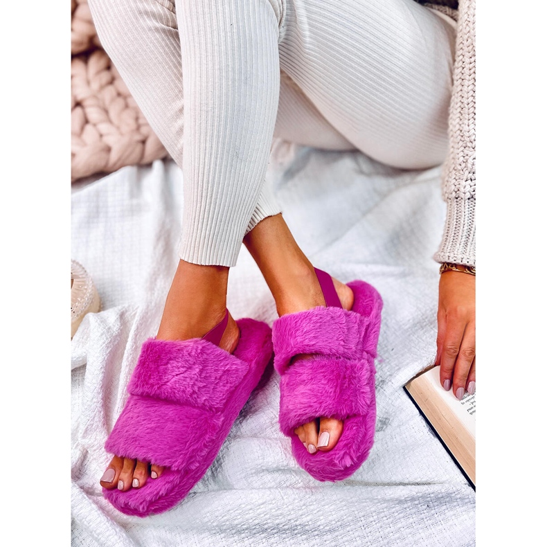 Chaussons femme avec élastique Rhodes Fuchsia rose 2