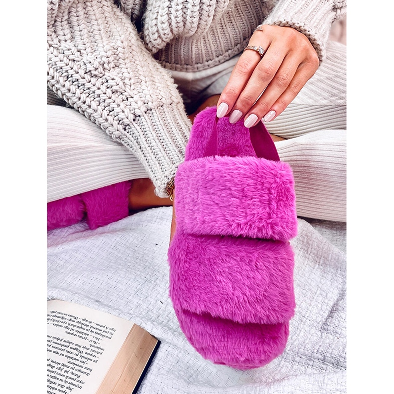 Chaussons femme avec élastique Rhodes Fuchsia rose 1