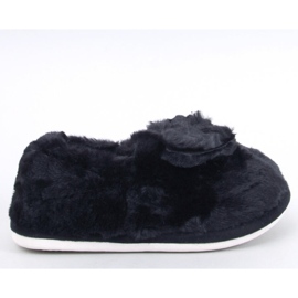 Chaussons en fourrure avec nœud Emres Noir le noir 1