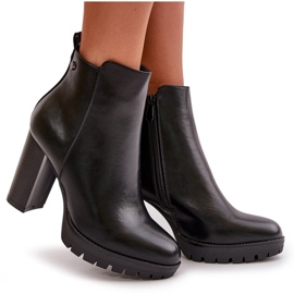 Bottines isolées à talon haut pour femme, fermées par une fermeture éclair, noir Bioria le noir 5