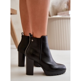 Bottines isolées à talon haut pour femme, fermées par une fermeture éclair, noir Bioria le noir 3