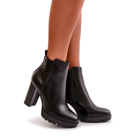 Bottines isolées à talon haut pour femme, fermées par une fermeture éclair, noir Bioria le noir 1