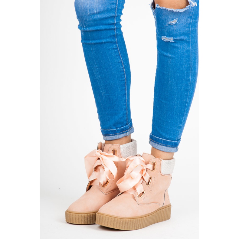 Vices Creepers à lacets rose 2