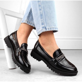Chaussures laquées avec zircons Filippo W PAW545, noir le noir 2