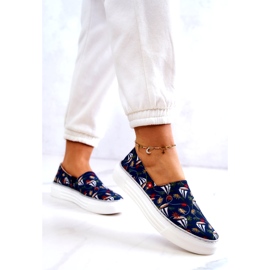 Baskets Femme Slip On Memory Foam Big Star JJ276016 Bleu Marine 2
