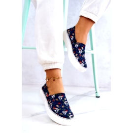 Baskets Femme Slip On Memory Foam Big Star JJ276016 Bleu Marine 3