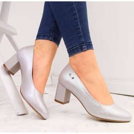 Escarpins pour femmes en perles argentées sur talon haut décoratif par Sergio Leone 1