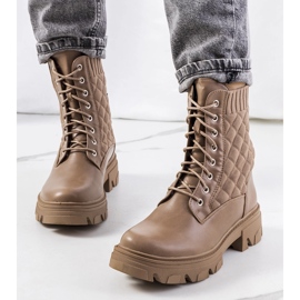 Boots femme marron à tige chaussette brun 2