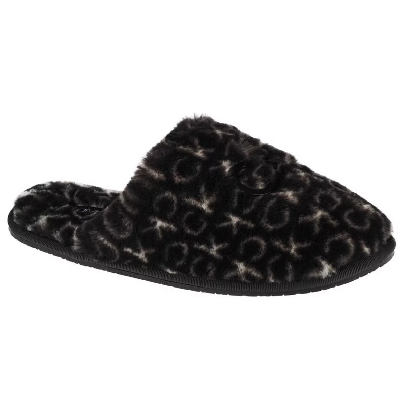 Pantoufles Calvin Klein Slipper Mule Fur Mono HW0HW00536-0GK noir 1