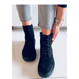 Gaten Bottines à lacets en daim noir - le noir 2
