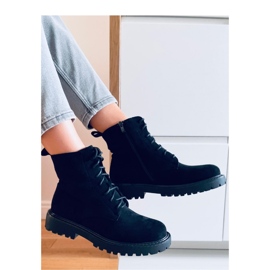 Gaten Bottines à lacets en daim noir - le noir 3