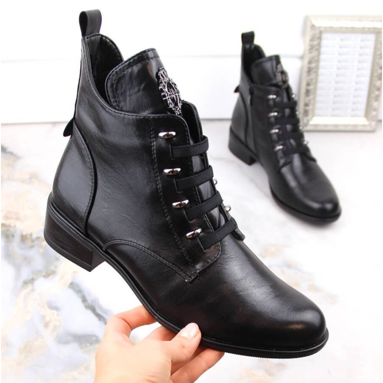 Bottines isolées à talons plats Jezzi W JEZ412A, noir le noir 1