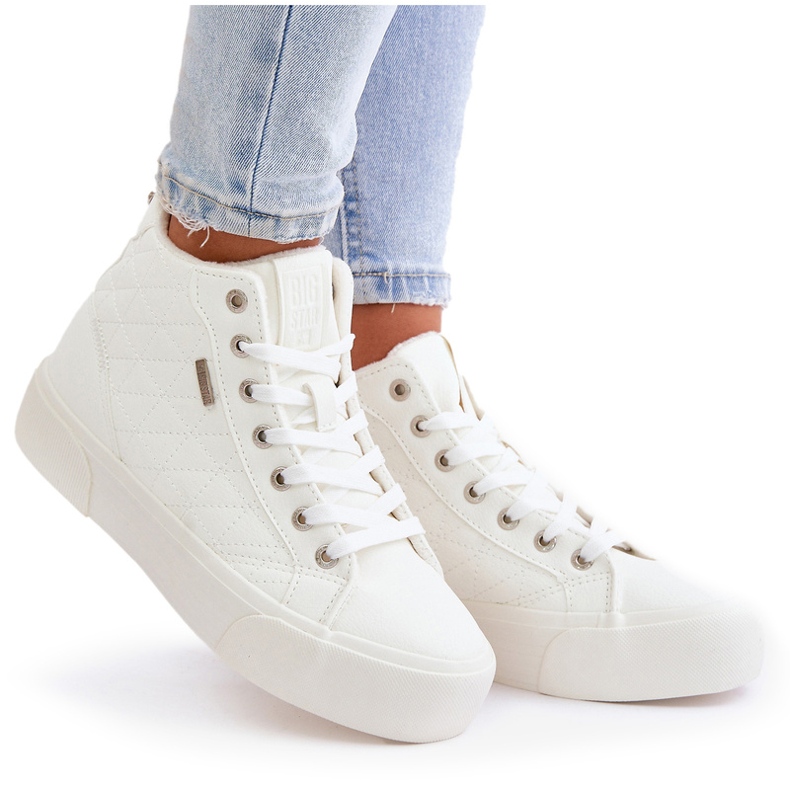 Baskets Isolées Pour Femme Avec Surpiqûres Big Star OO274A479 Blanc blanche 4