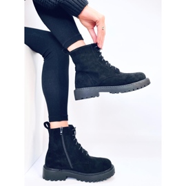 Bottines à lacets femme en daim noir le noir 4