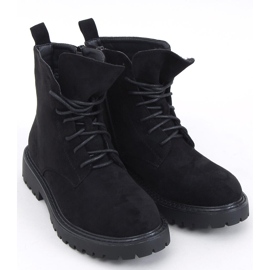 Bottines à lacets femme en daim noir le noir 5
