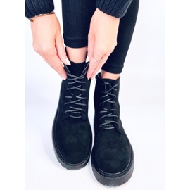Bottines à lacets femme en daim noir le noir 1