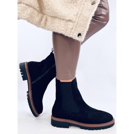 Fuqua Bottines Chelsea en daim noir le noir 3