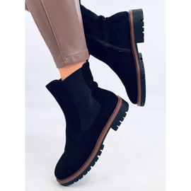 Fuqua Bottines Chelsea en daim noir le noir 5