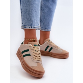 EV-508 Chaussures de sport beiges/vertes 1