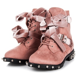 Vices Sacs cloutés en daim rose 2
