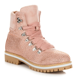 Vices Trappeurs à larges lacets rose 1