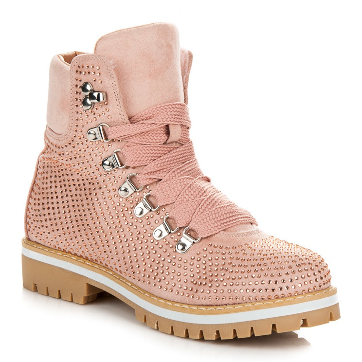 Vices Trappeurs à larges lacets rose 1