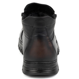 Chaussures d'hiver en cuir pour hommes POLBUT avec fermeture éclair 2128S kabir le noir 1