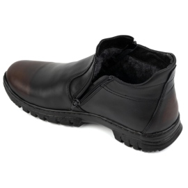 Chaussures d'hiver en cuir pour hommes POLBUT avec fermeture éclair 2128S kabir noir 2