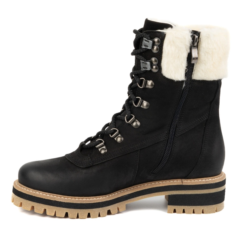 ButBal Bottes en cuir pour femmes, bottes d'hiver isolées, 329, noires le noir 1