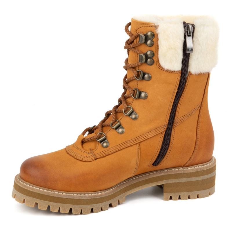ButBal Bottes en cuir pour femmes, bottes d'hiver isolées, 329 rouge orange 1