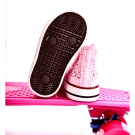 Sneakers roses hauts ouverts des filles 4