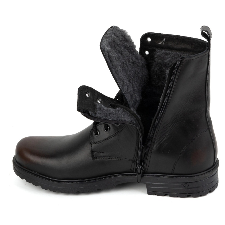 Polbut Bottes militaires pour hommes, cuir polonais, 2118S kabir noir 1