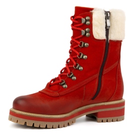 ButBal Bottes en cuir pour femmes, bottes d'hiver isolées, 329 rouge 1 ButBal Bottes en cuir pour femmes, bottes d'hiver isolées, 329 rouge 1