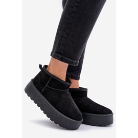 Bottes de neige à plateforme en daim pour femmes noires Ninala le noir 1