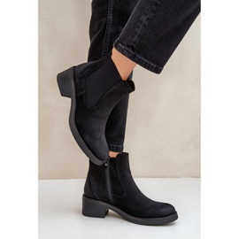 Bottines Chelsea chaudes à talon bas pour femmes, fermeture éclair, noir 2