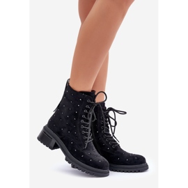S.Barski Bottes de travail isolées décorées pour femmes D&amp;A MR880-017 Noir 1
