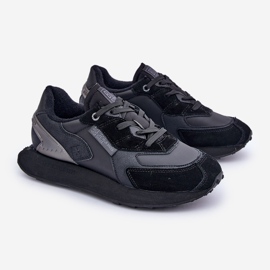 Baskets en cuir pour hommes Big Star OO174297 Hi-Poly System noir le noir 1