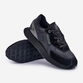 Baskets en cuir pour hommes Big Star OO174297 Hi-Poly System noir le noir 2