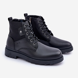 Bottes chaudes en cuir pour hommes Big Star OO174166 noir 1