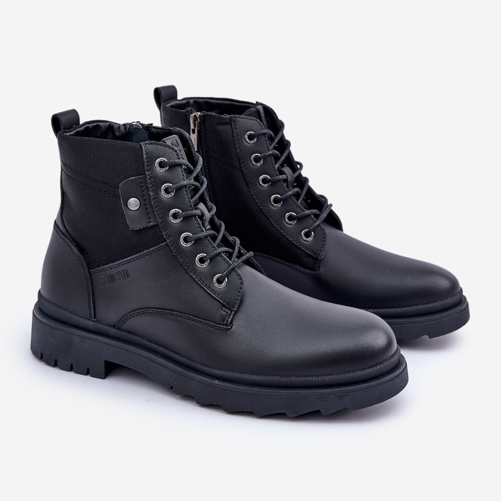 Bottes chaudes en cuir pour hommes Big Star OO174166 noir 1