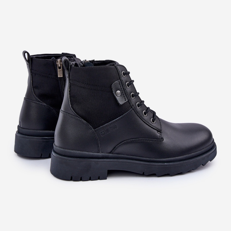 Bottes chaudes en cuir pour hommes Big Star OO174166 noir 2