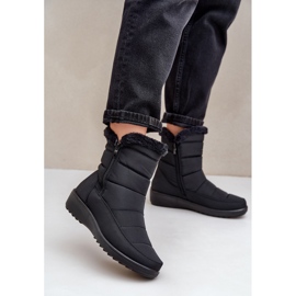 Bottes de neige zippées avec fourrure pour femmes, noir 2
