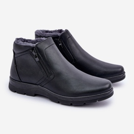 Bottines isolées pour hommes en cuir écologique, noir 1