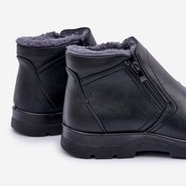 Bottines isolées pour hommes en cuir écologique, noir 2