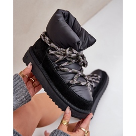 Bottes de neige en daim pour femmes avec laçage épais D.Franklin DFSH375003 Noir le noir 8