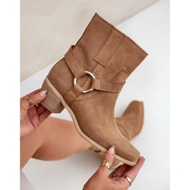 Bottes à Talons Hauts en Daim Naturel Zazoo 3444/2 Beige 2