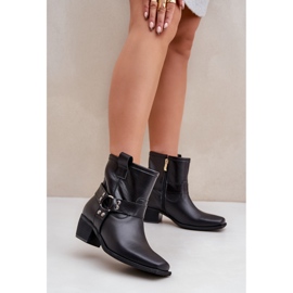 Bottes à Talons Hauts en Cuir Naturel Zazoo 3444/2 Noir le noir 2