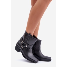 Bottes à Talons Hauts en Cuir Naturel Zazoo 3444/2 Noir 1