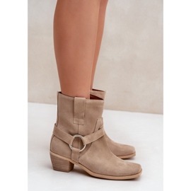 Bottes à Talons Hauts en Daim Naturel Zazoo 3444/2 Beige Clair 6